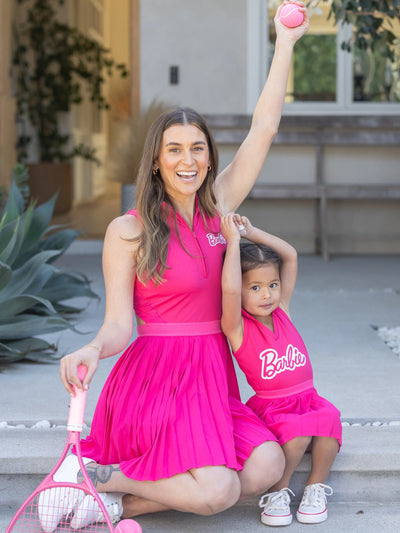 Barbie Mommy and me 1pc Polo Sporty Sleeveless Dress Hot Pink