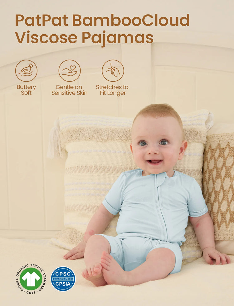 Grenouillère en bambou pour bébé garçon/fille, fermeture éclair à double sens, antidérapante, motif alimentaire enfantin, vêtements de nuit en bambou (bien ajustés)
 Turquoise