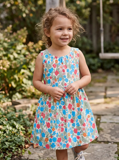 Fresh Market Toddler Girl Floral Print Dress Blue