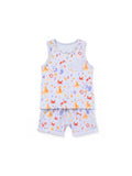 Ocean Vibes Baby Boy Beach Print Shorts Set Light Blue