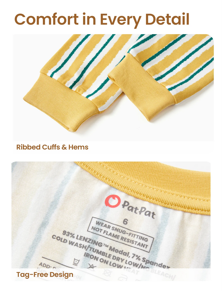 Pyjama de Noël/Halloween 2 pièces avec imprimé enfantin pour tout-petits/enfants (ajustement serré) Gingembre