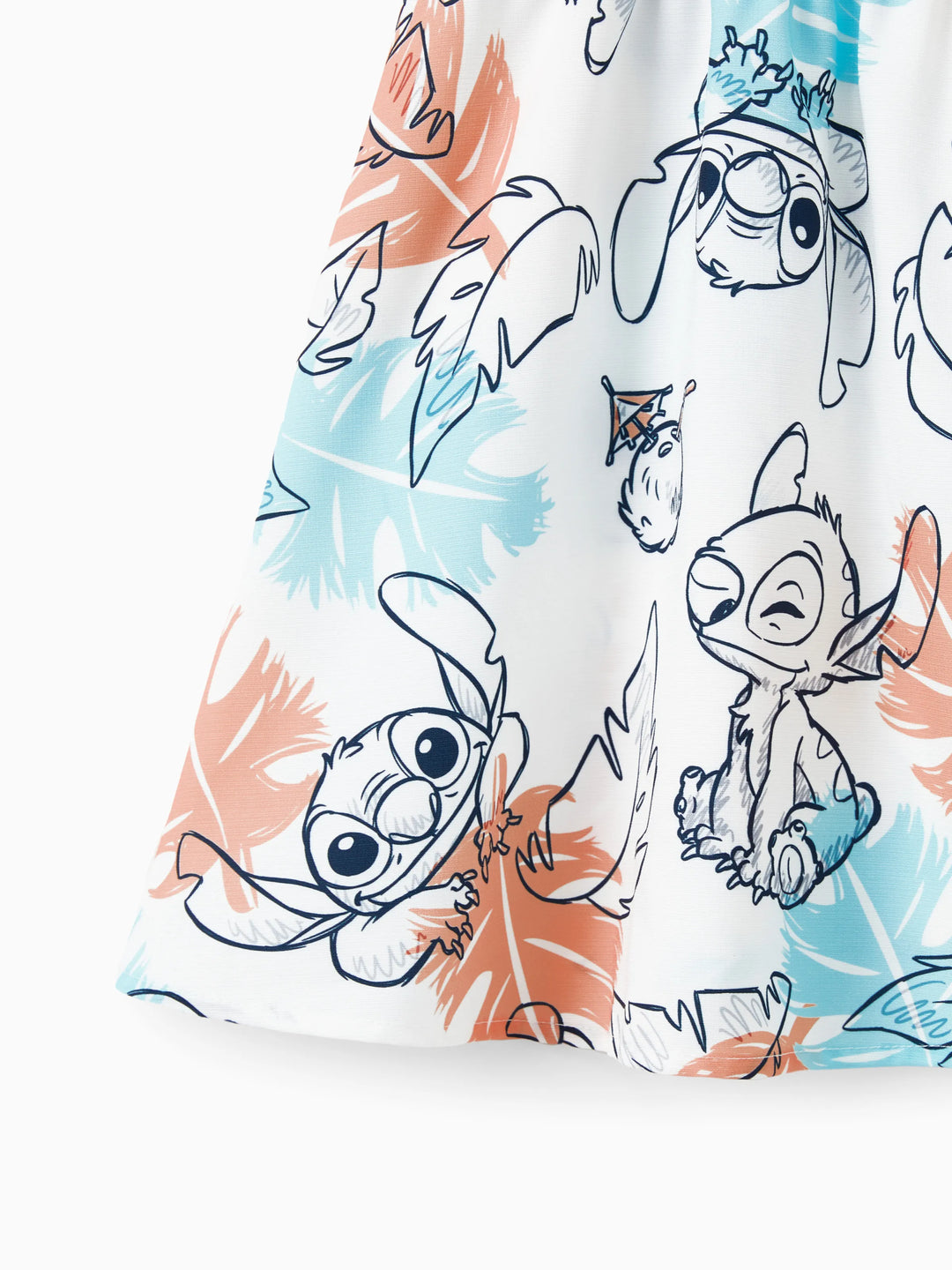 Disney Stitch Family Matching Tropical Flower Gradient Print T-shirt/Sleevelss Dress Multicolor