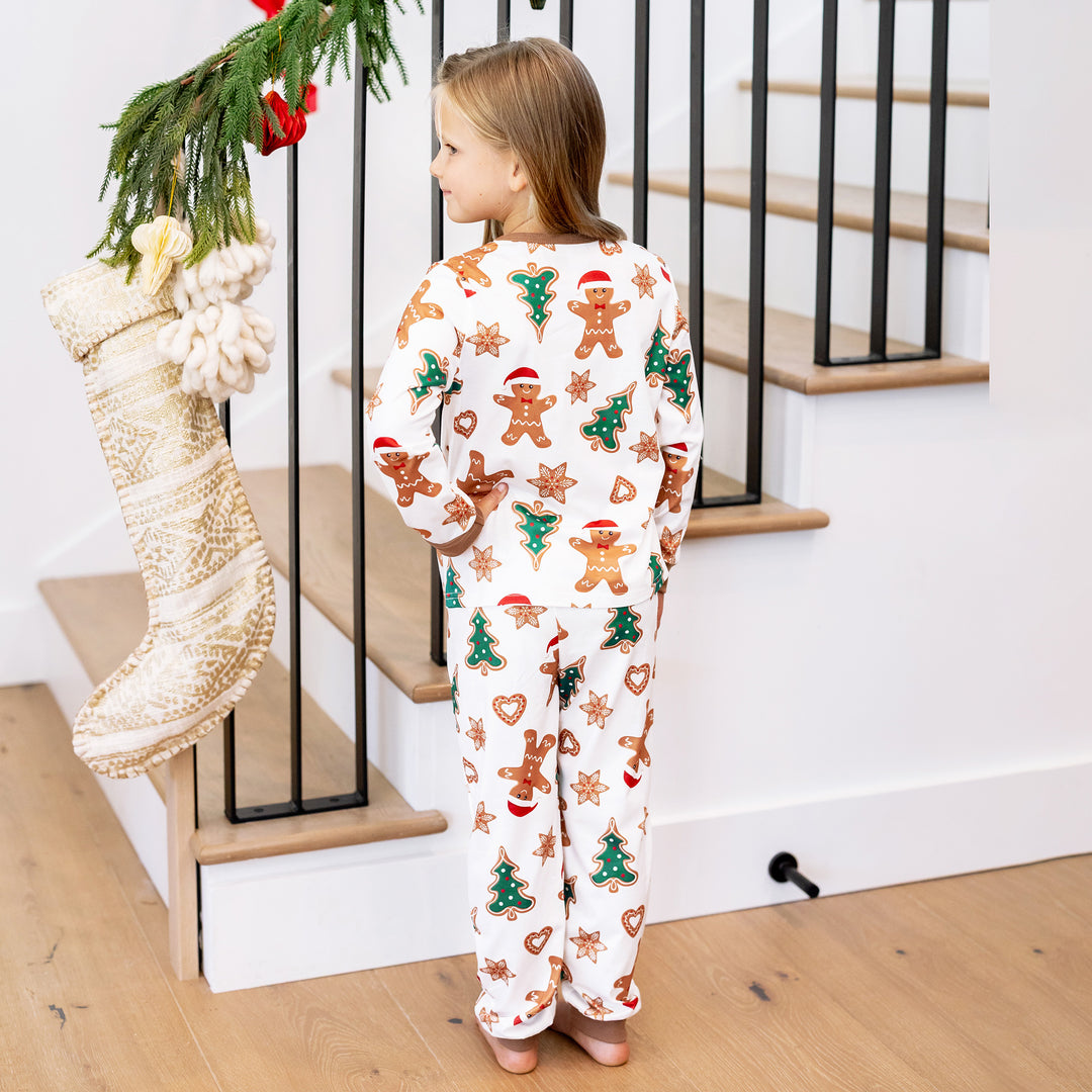 Family Matching Christmas Pajamas Gingerbread & Christmas Tree Brown