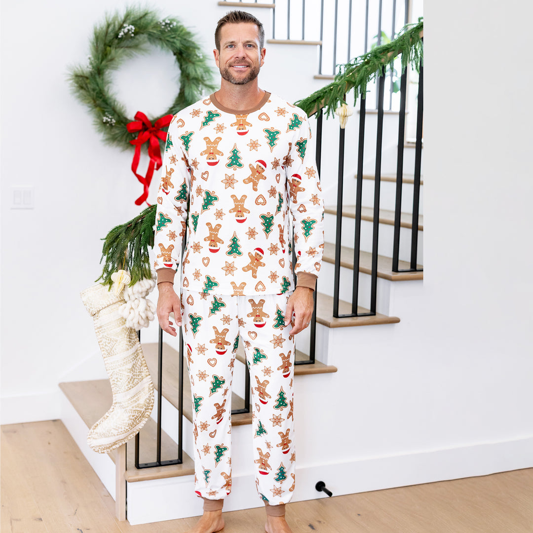 Family Matching Christmas Pajamas Gingerbread & Christmas Tree Brown