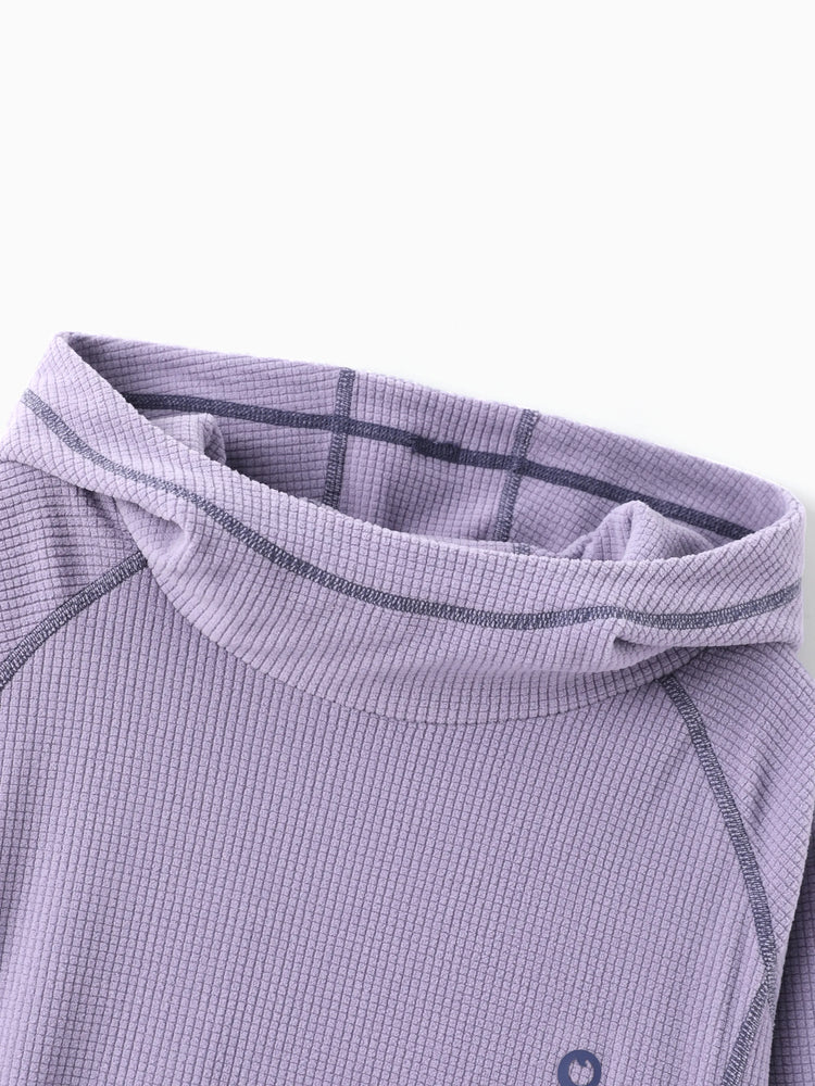 Haut de sport à capuche et manches longues pour enfant avec poches avant – Léger, respirant et à séchage rapide, violet clair