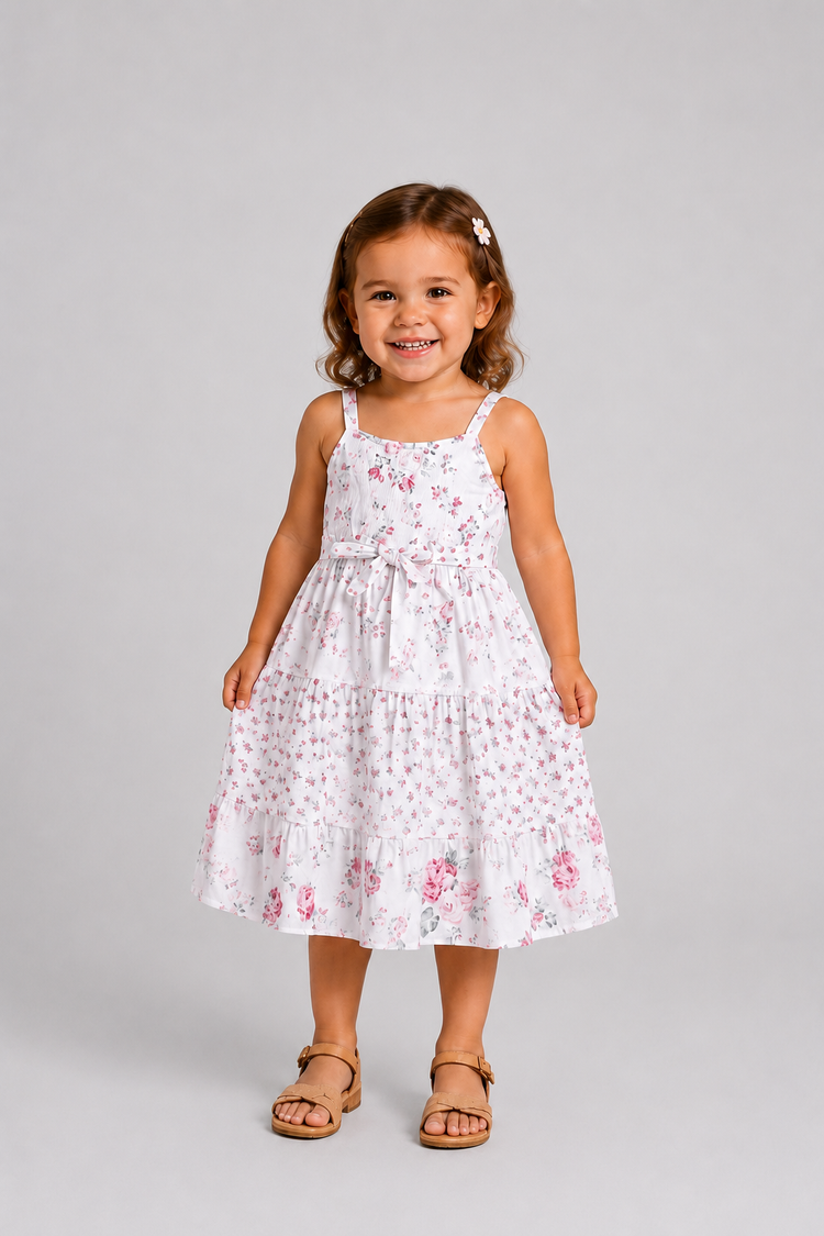 Mommy and Me Family Matching Outfits Set Solid Color Short-sleeve Polo Collar Shirt or Flower Print Hollow out Dress  Pink
