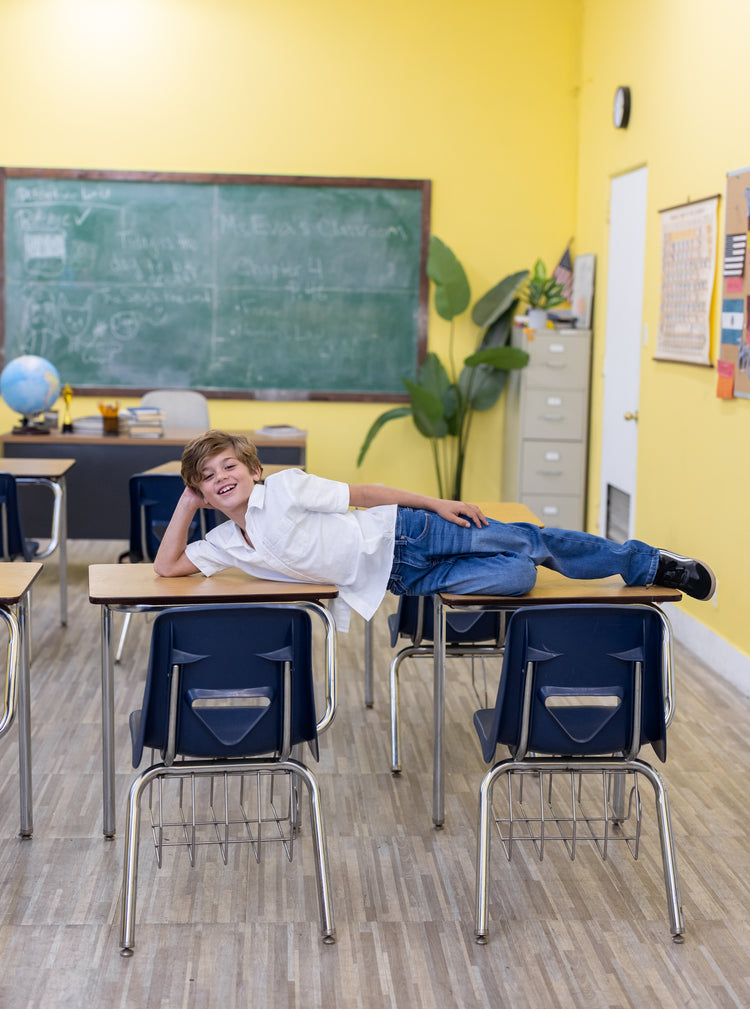 Jean décontracté en coton avec taille élastique, couleur unie, doux, extensible et confortable, avec poches, bleu