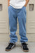 Kids Elastic Waist Denim Pants Soft Stretch Comfortable Everyday Jeans with Pockets Light Blue