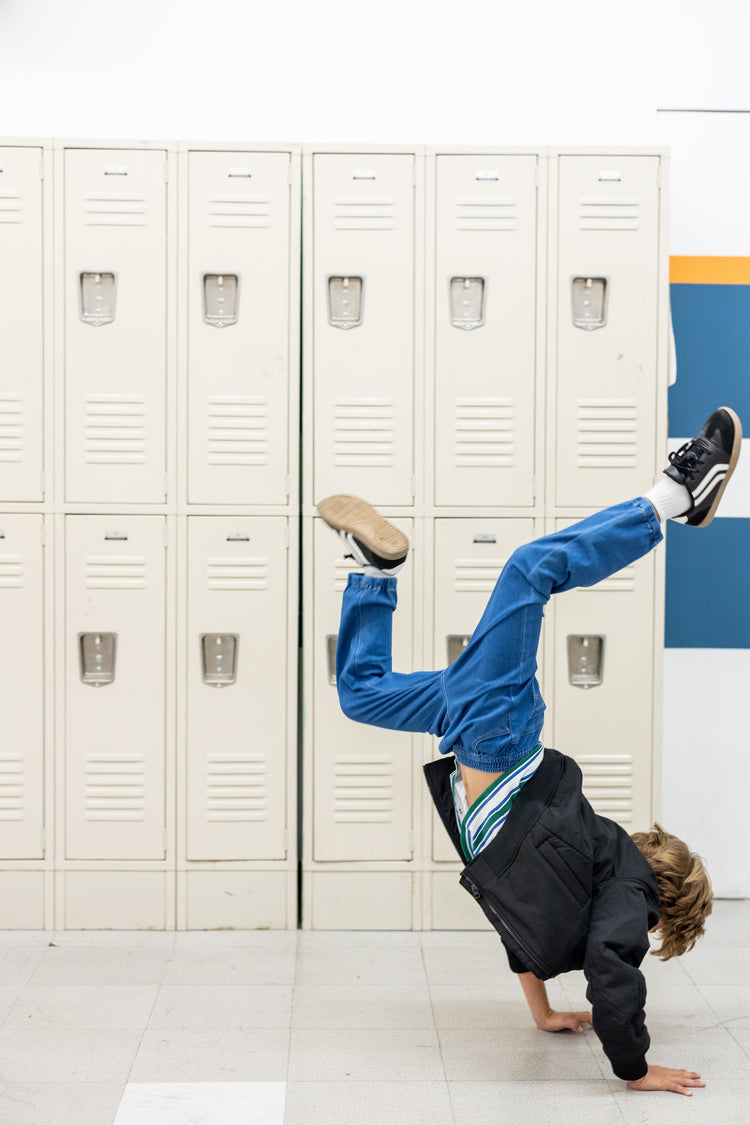 Pantalon en jean à taille élastique pour enfants, doux, extensible, confortable, avec poches, bleu