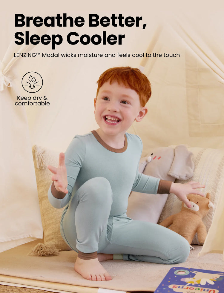 Baby 2-teiliges Tencel Modal Pyjamas Set für Mädchen / Jungen ( eng anliegend ) grün