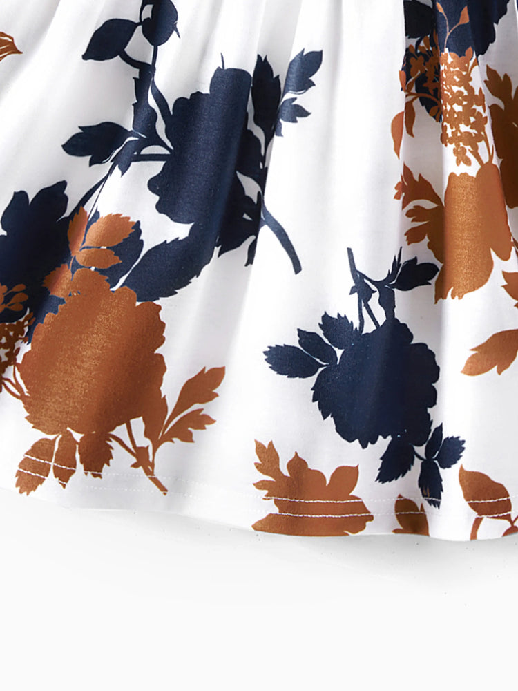 Robe ou t-shirt décontracté assorti pour toute la famille, couleur unie, coutures en tissu bleu roi