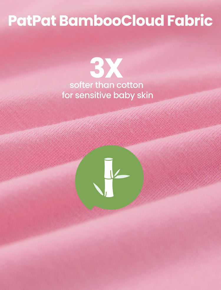 Bambus Baby Jungen/Mädchen 2er-Pack Langarmstrampler 2-Wege-Reißverschluss Anti-Rutsch-Footie. rosa