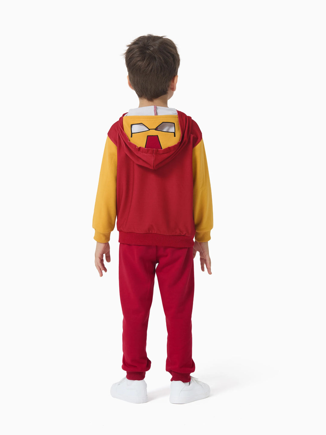 Marvel Toddler/ Kid Boy 2pcs Iron Man Costume Sweatshirt and Pants Set with Built-in Mask Burgundy