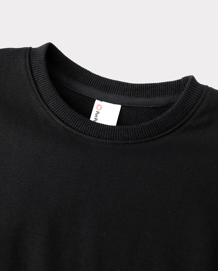Toddler/Kids Unisex Crewneck Pullover Sweatshirt Black