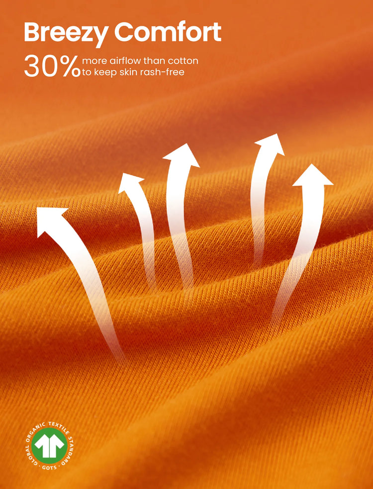 Bamboo Baby Boy / Girl 2-Way Zip Onesies Anti Slip Childlike Food Pattern Bamboo Sleepwear (Snug-Fitting)
 Orange