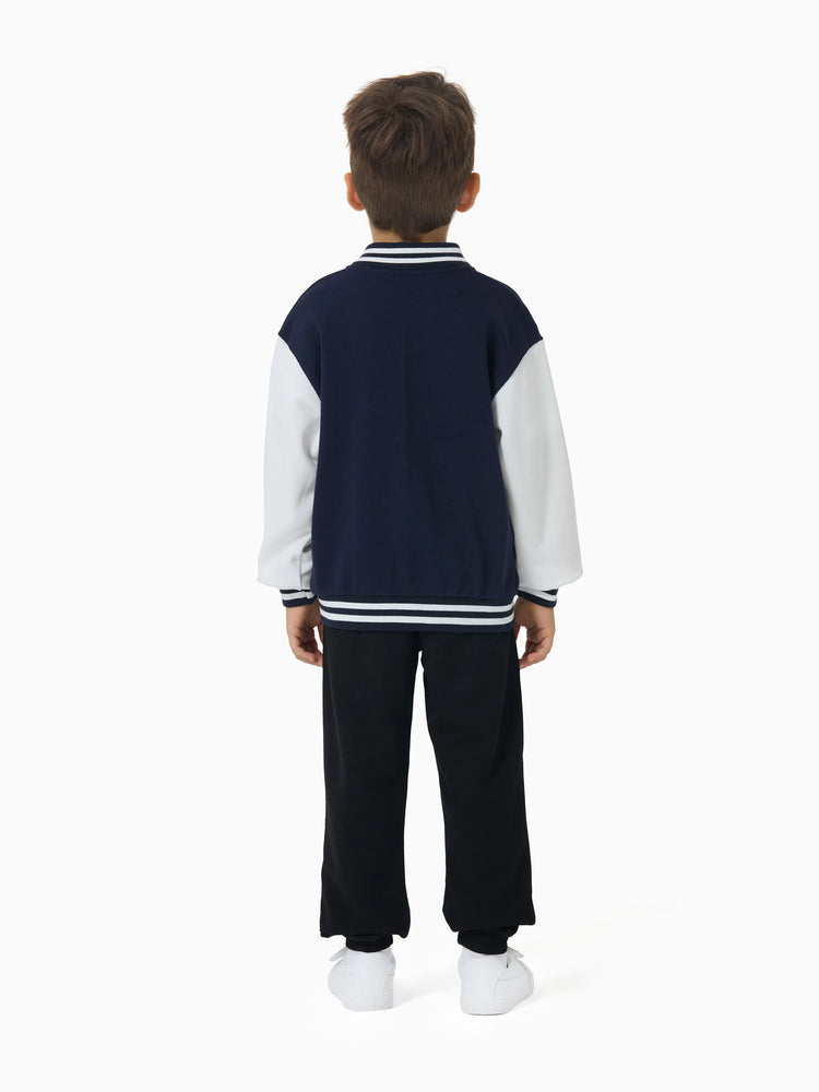 Toy Story Toddler Boy Buzz Lightyear Snap Button Colorblock Bomber Jacket Deep Blue