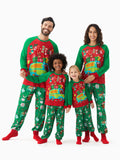 Scooby Doo Christmas Matching Family Pajamas Set Christmas Gift Car Pattern Long-sleeve Red and Green PJS with Christmas Socks Red