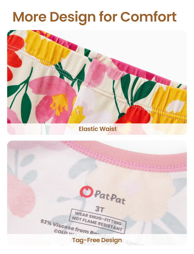 Christmas / Halloween Pajama 2-piece Bamboo Pajamas Set With Childlike Print for Baby / Toddler( Snug-Fitting) Pink