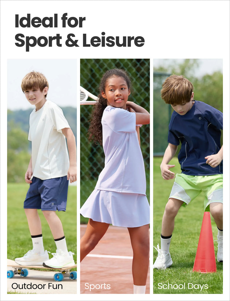 T-shirt de sport PatPat Rapidair Activewear pour enfant, garçon/fille, à séchage rapide et à refroidissement instantané, UPF 100+, anti-éruption cutanée, vert