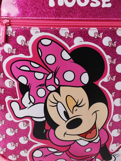 Disney Mickey and Friends Toddler Girl Minnie Backpack with Chest Strap & Bottle Pockets Hot Pink