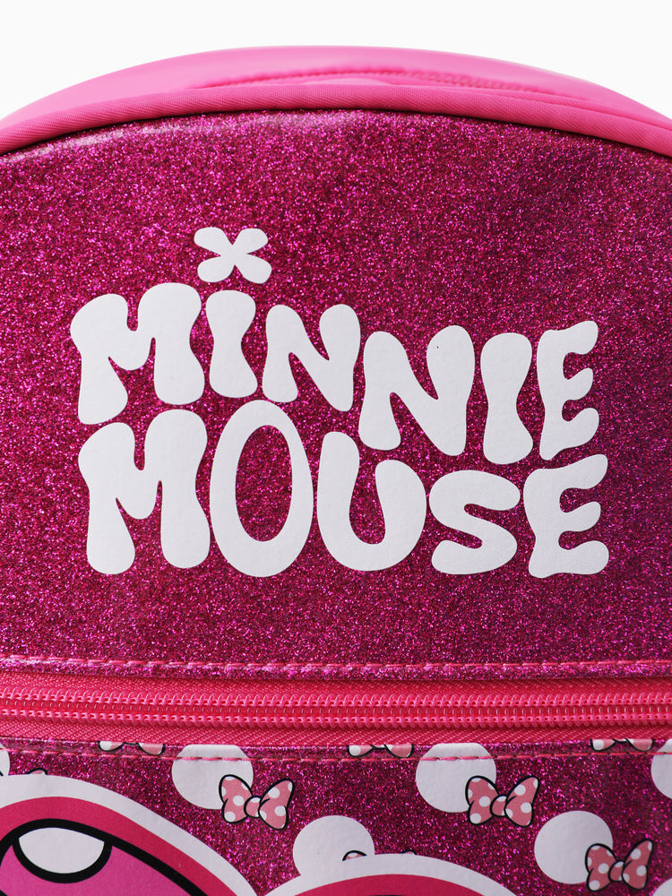 Disney Mickey and Friends Toddler Girl Minnie Backpack with Chest Strap & Bottle Pockets Hot Pink
