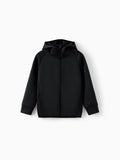 boys zip up black hoodie lightweight jacket stretchy air layer sweatshirt with full zipper black