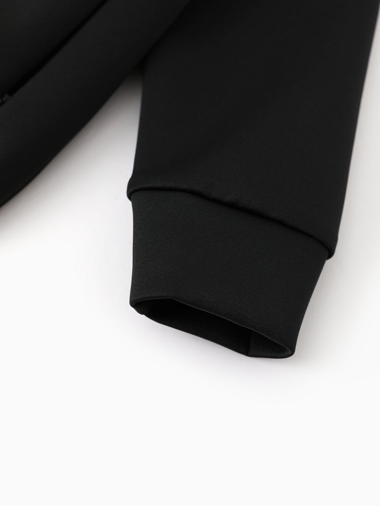 boys zip up black hoodie lightweight jacket stretchy air layer sweatshirt with full zipper black