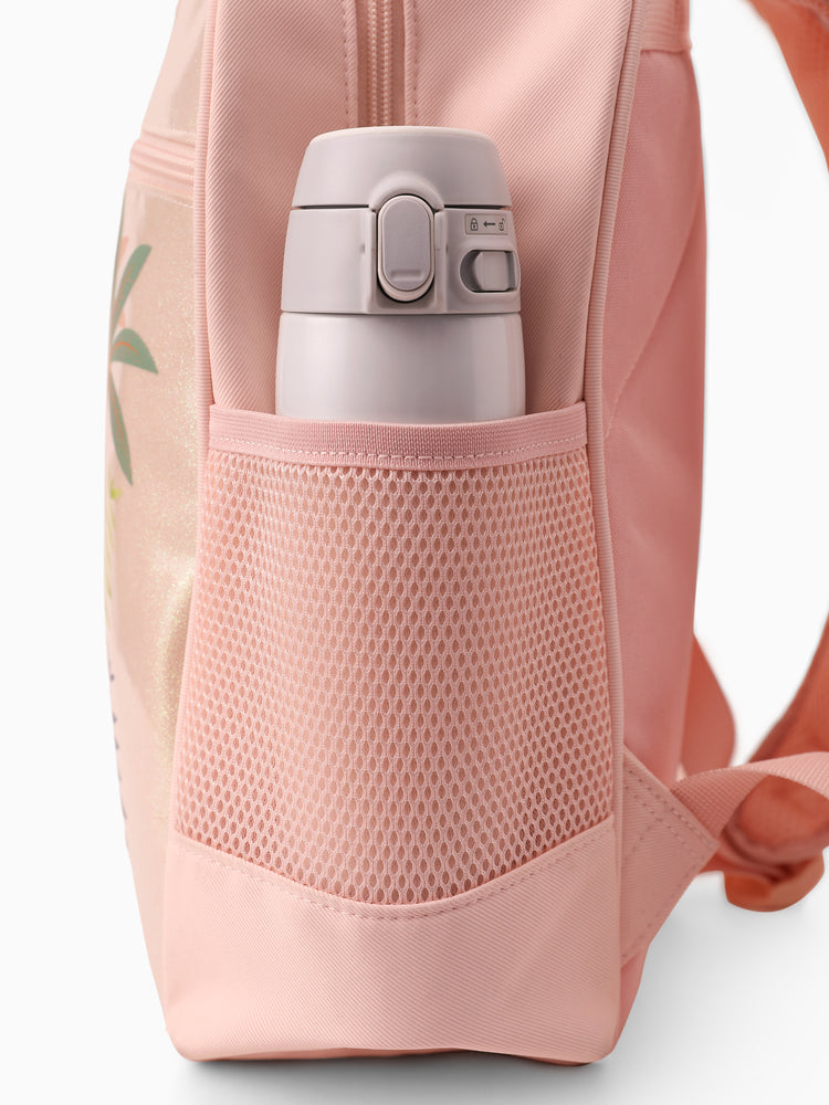 Disney Princess Toddler Girls  Moana Pink Glitter Backpack with Chest Strap & Bottle Pockets Apricot
