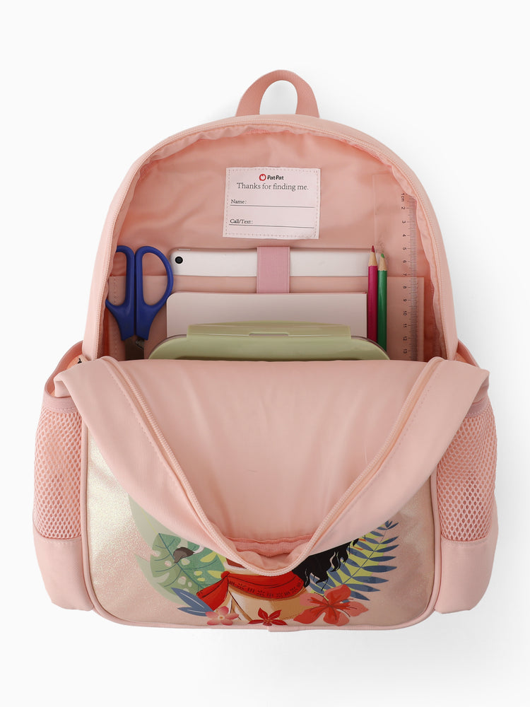 Disney Princess Toddler Girls  Moana Pink Glitter Backpack with Chest Strap & Bottle Pockets Apricot