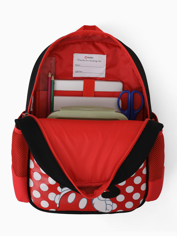 Disney Mickey and Friends Toddler Girl Minnie Backpack with Chest Strap & Bottle Pockets Hot Pink Black