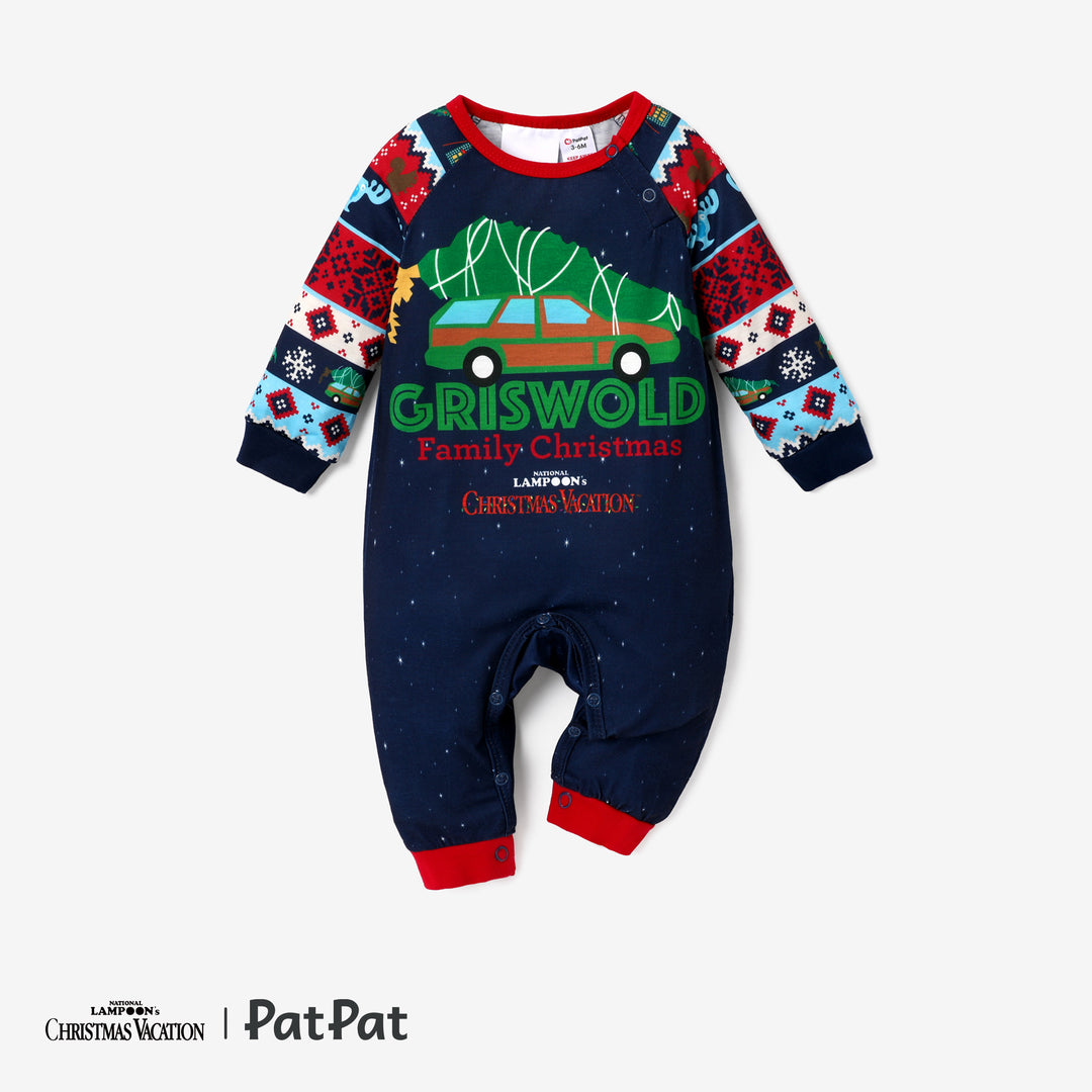 Christmas Vacation Family Matching Character Print Pajamas Sets with Christmas Socks