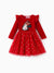 Disney Mickey and Friends Toddler Girl Christmas Minnie Mouse Ruffle Polka Dot Mesh Dress Red