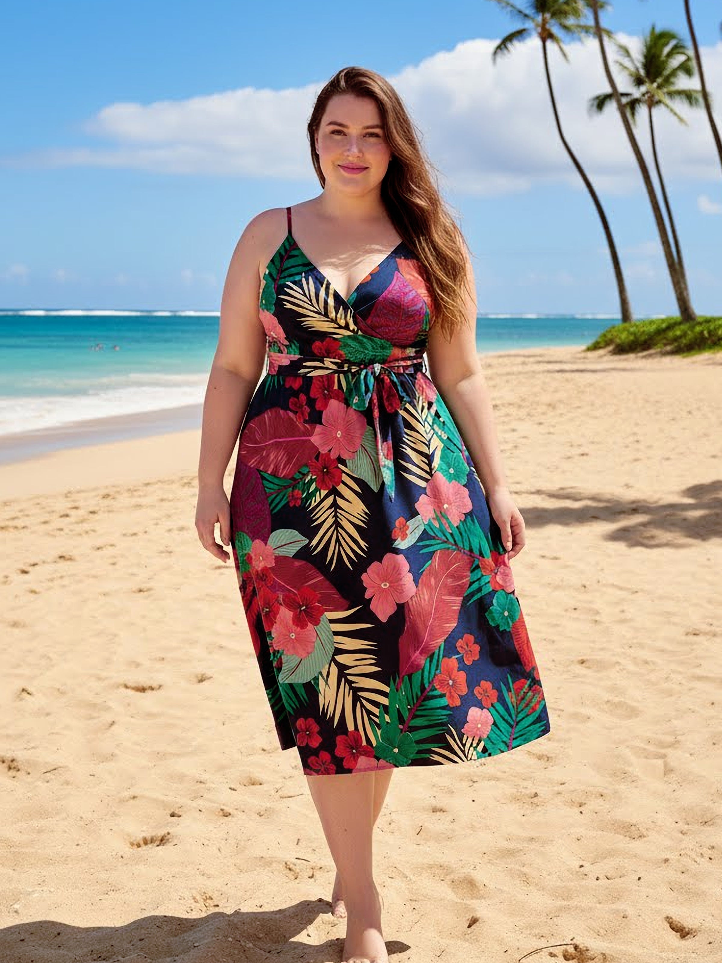 Family Matching Sets Floral Panel Black tee and V-neck Strap Dress wit - PatPat Family Matching Sets Floral Panel Black tee and V-neck Strap Dress wit - PatPat