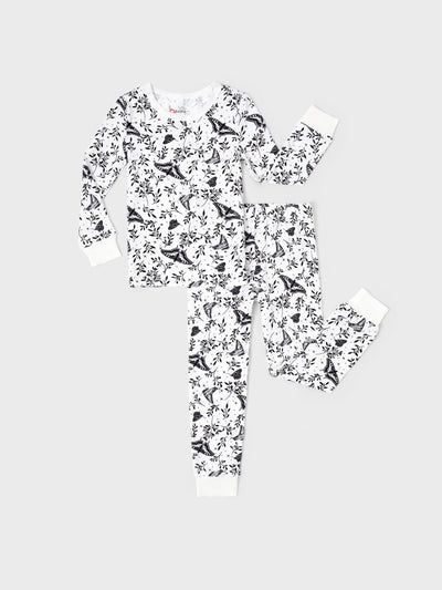 Christmas / Halloween Pajama 2-piece Bamboo Pajamas Set With Childlike Print for Baby / Toddler( Snug-Fitting) White