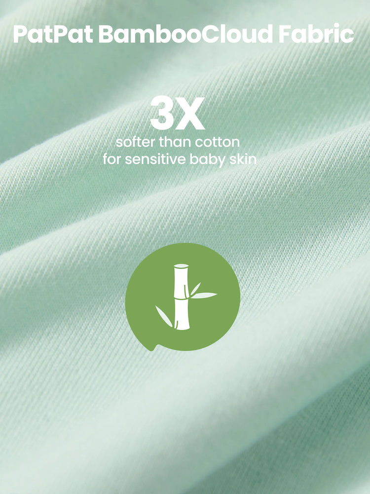 Bambus Baby Junge / Mädchen Kindliches Tiermuster 2-Wege-Reißverschluss Strampler Footie  grün