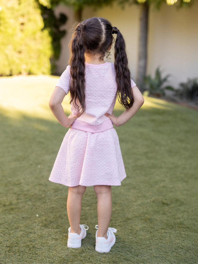 Barbie Toddler/Kid Girl 2pcs Sweet Secret Button Dress Set Light Pink