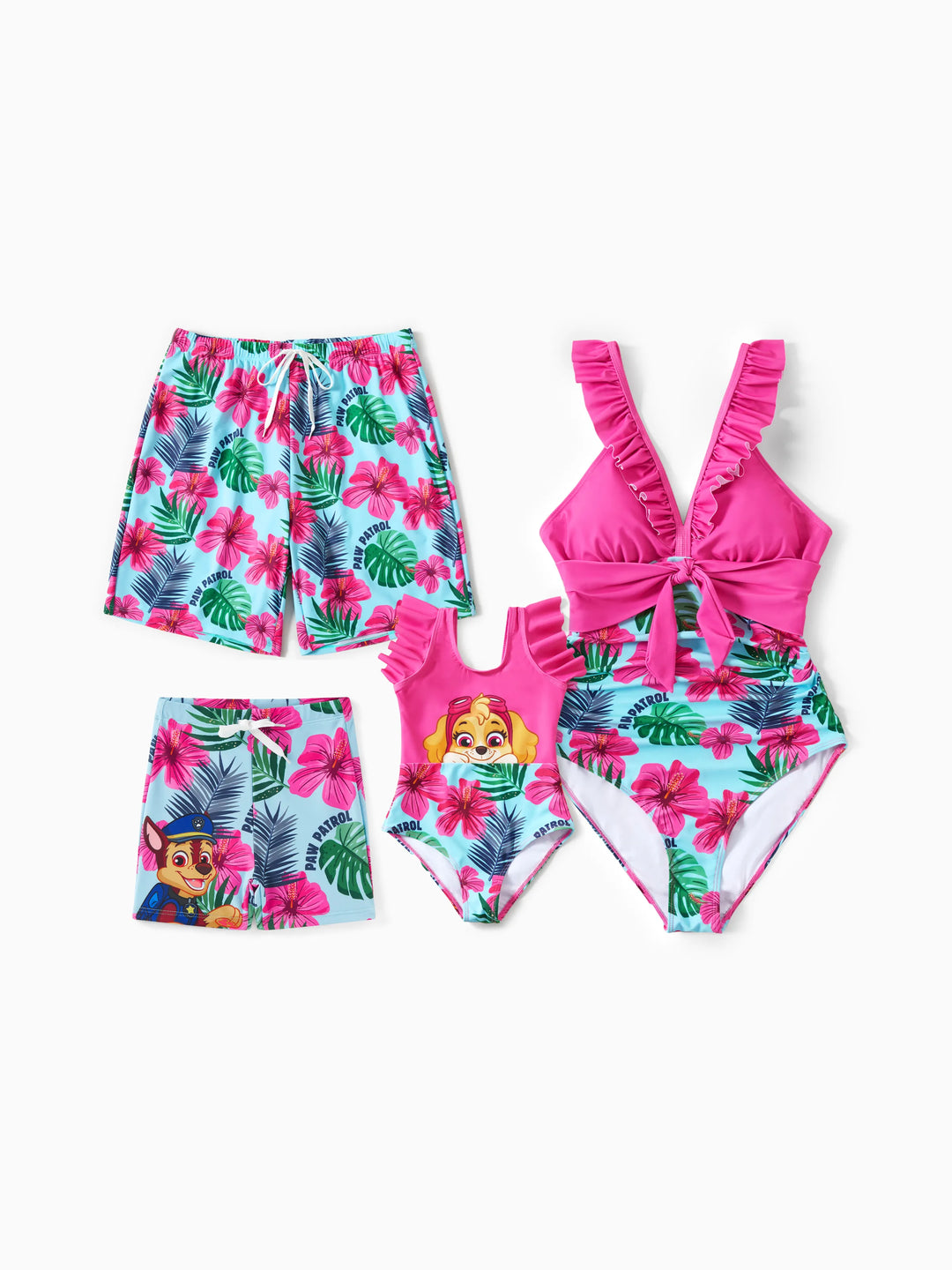 Toddler Boy PAW Patrol Large Flower All-over Print Swim Trunks Roseo