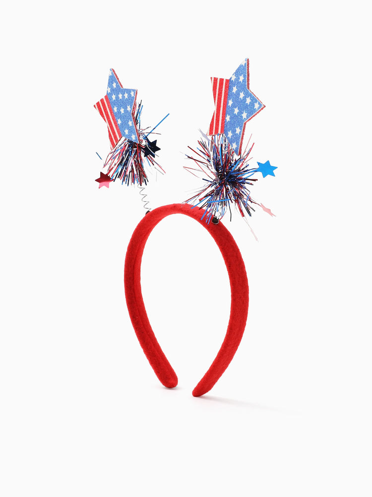 Independence Day Mommy and Me Patriotic Sequin Bow Headband Set Color block