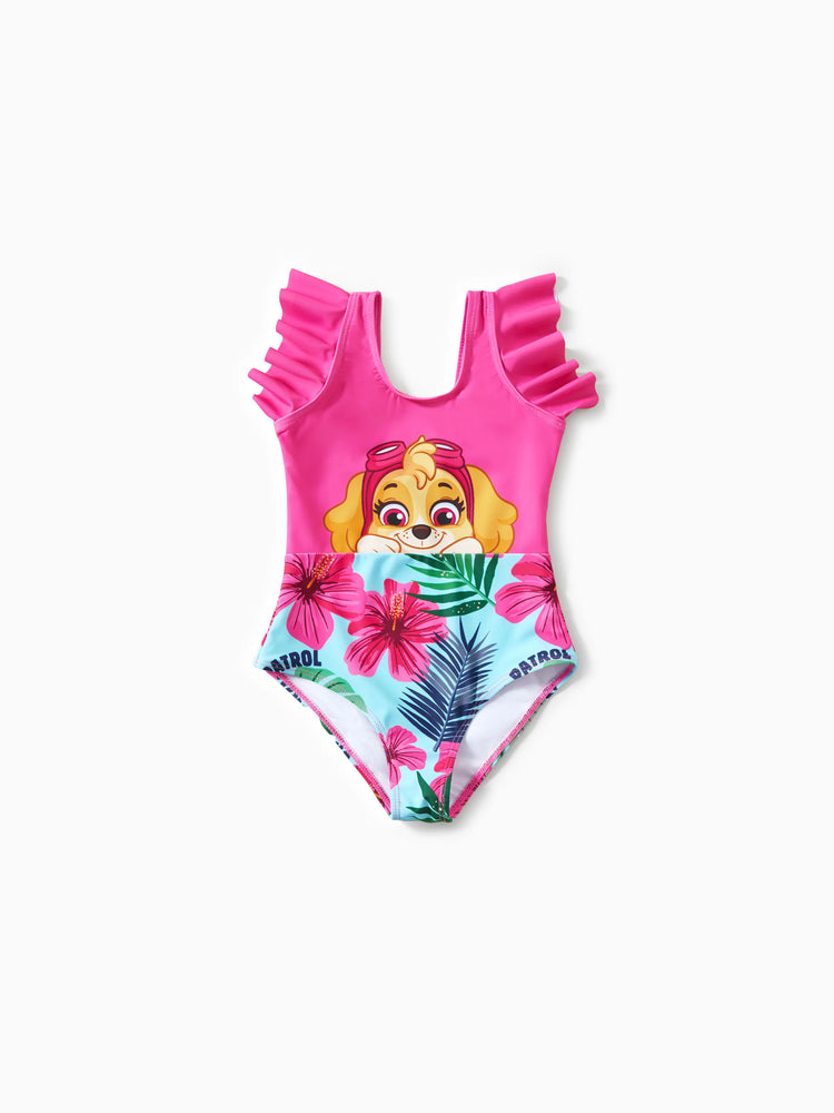 Toddler Girl PAW Patrol Large Flower All-over Print Swimsuit Roseo