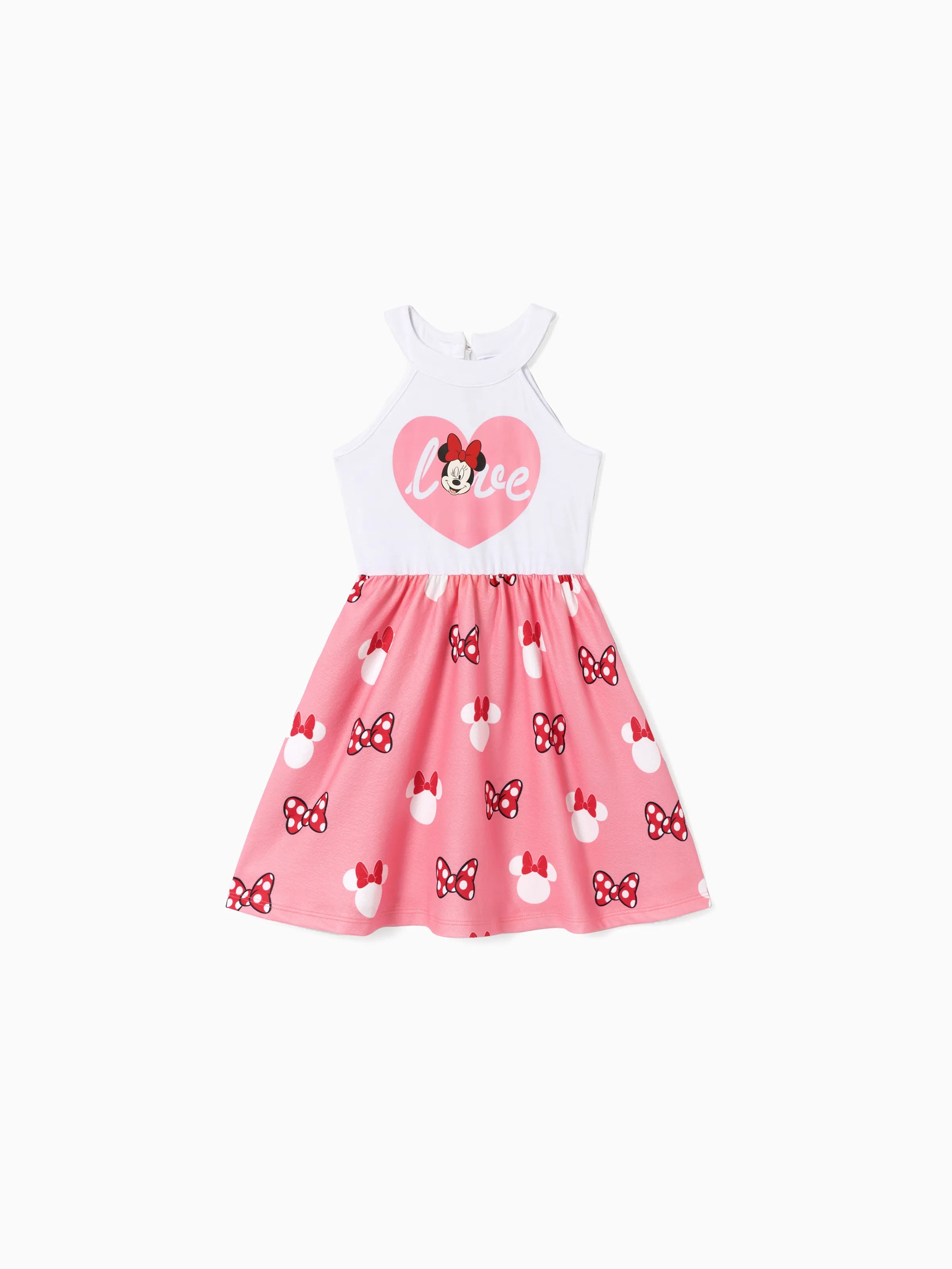 Disney Mickey and Friends Mommy & Me Minnie Heart-shaped Dress Pink - PatPat Disney Mickey and Friends Mommy & Me Minnie Heart-shaped Dress Pink - PatPat