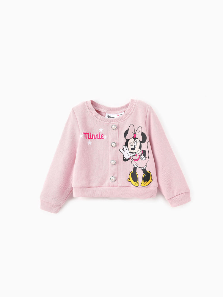 Disney Mickey and Friends Cotton Top And Tweed Skirt Set Pink