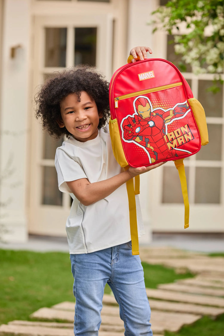 PatPat Marvel Iron Man Kids Backpack for Daycare and Kindergarten, Roomy Toddler Daypack with Comfortable Padded Shoulder Straps Red