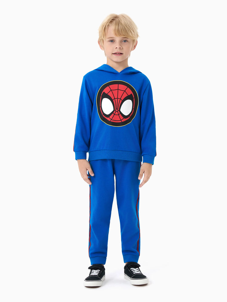 Ensemble 2 pièces Marvel Spider-Man pour tout-petit garçon, sweat à capuche à manches longues et pantalon de survêtement bleu