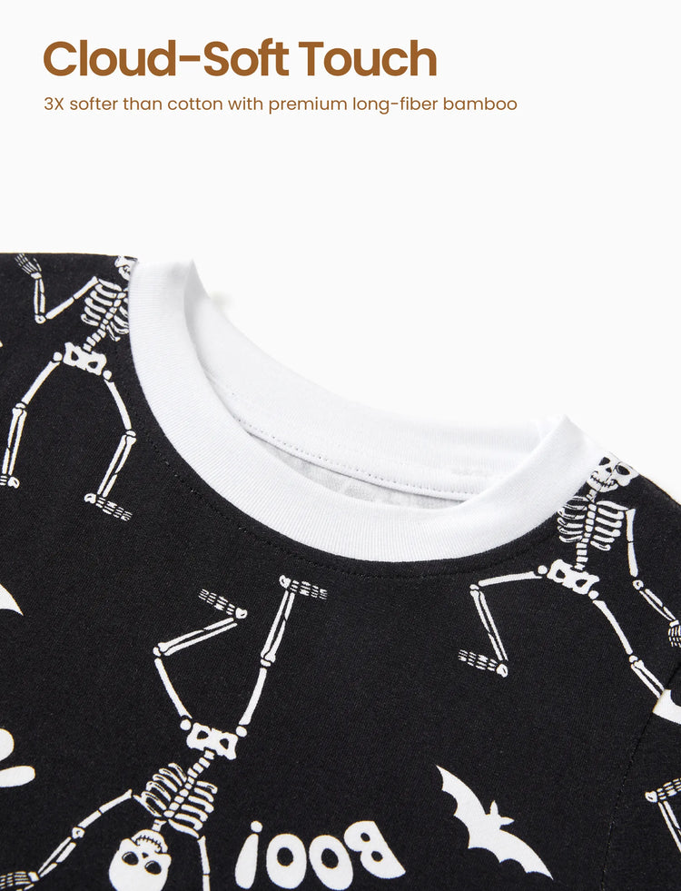 Christmas / Halloween Pajamas 2-piece Bamboo Pajamas Set With Playful Print for Toddler / Kids ( Snug-Fitting) Color block