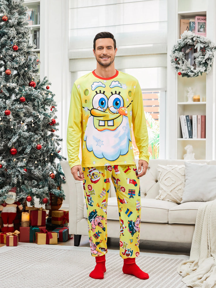 Ensemble pyjama imprimé Bob l'éponge de Noël pour toute la famille avec chaussettes de Noël 