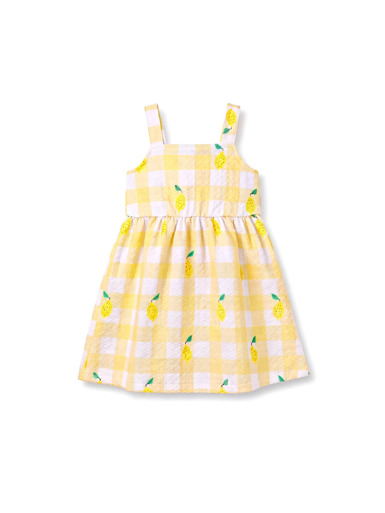 Fresh Market Baby Girl Lemon Print Dress Yellow
