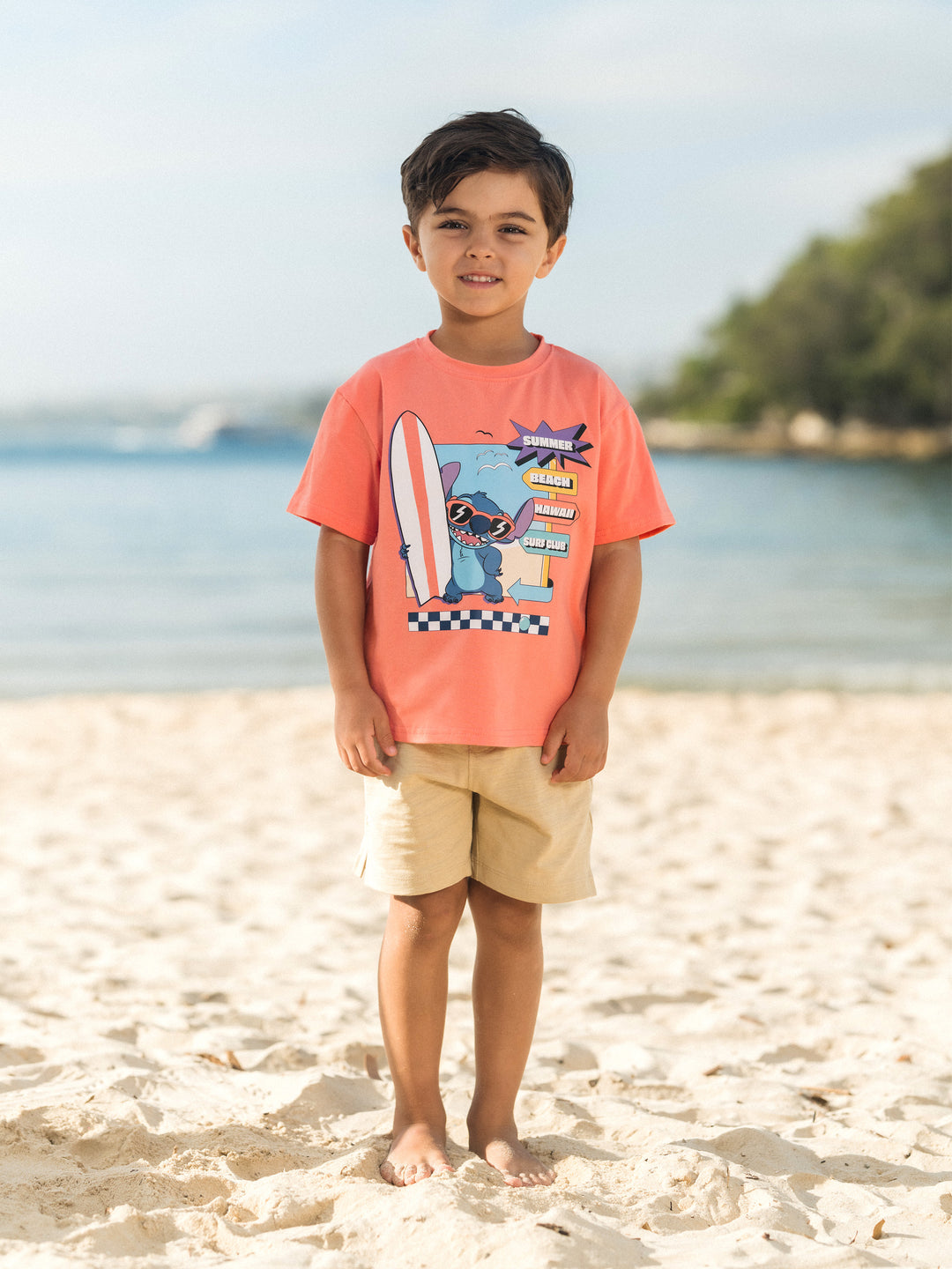Disney Stitch Daddy & Son Tropical Floral Sporty Dress/ Cotton Top Multi-color