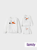 Christmas Family Matching Snowman Fleece Tops White