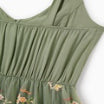Family Matching Polo Collar Short-sleeve Shirt or V-neck Strappy Mesh Dress  Green