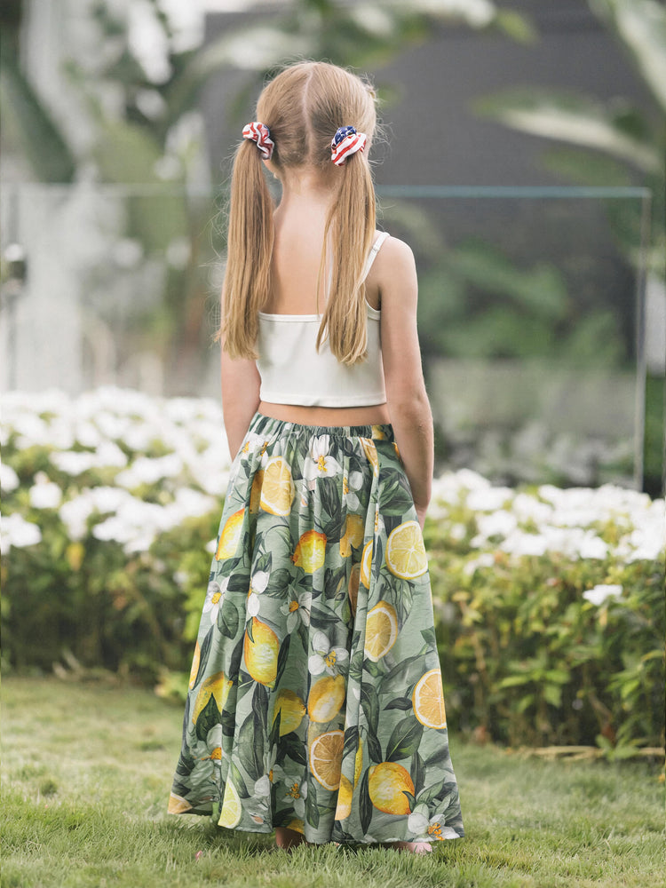 Mommy & me Outfits – Lemon Print Hawaiian Summer Dresses – Tropical Vacation Clothes for Men, Women & Kids Green